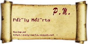 Pály Márta névjegykártya