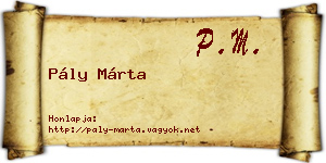 Pály Márta névjegykártya